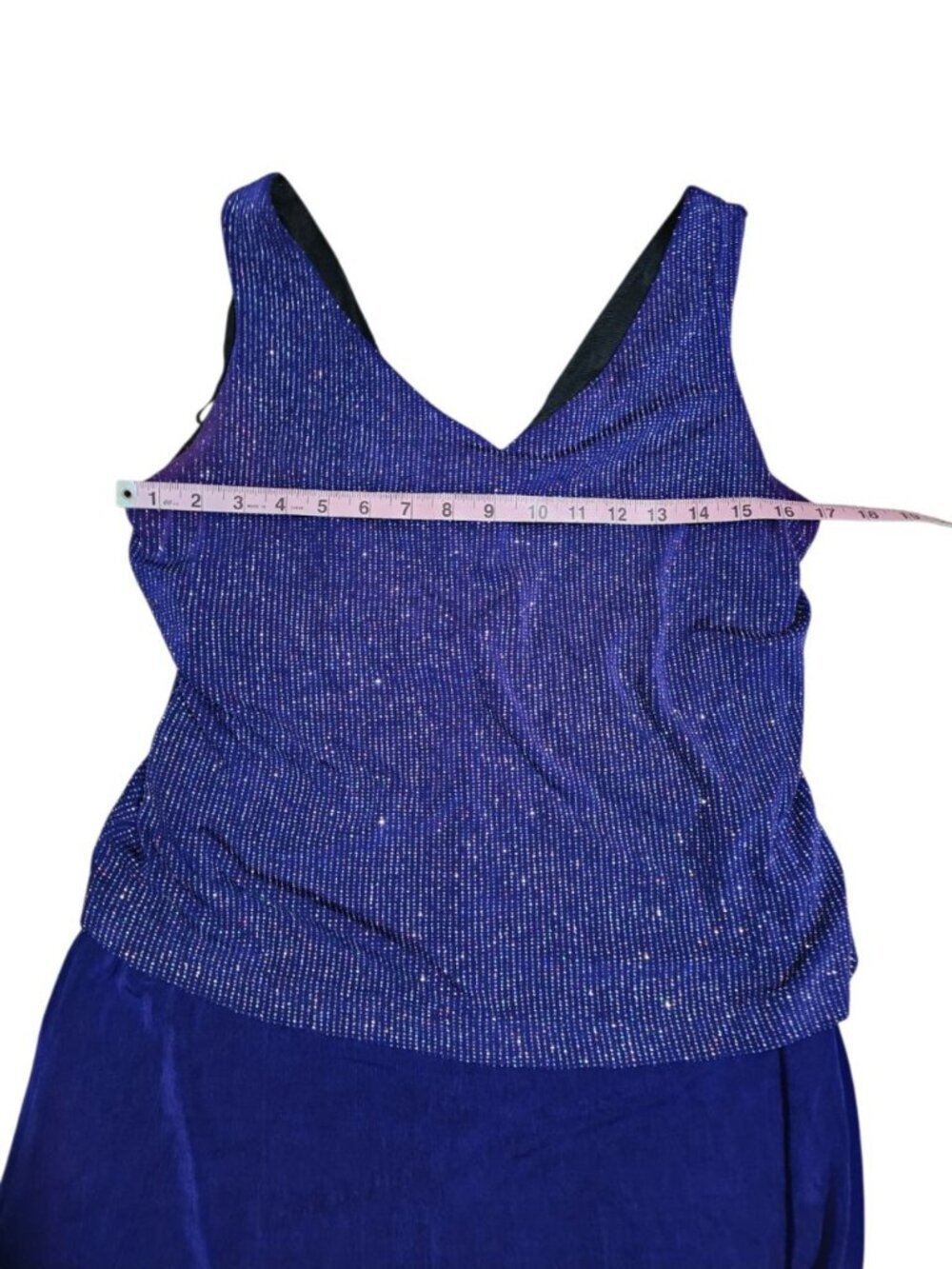 Ronni Nicole 12 Purple Glitter Tank Duster 2Pc Set Evening Archival Statement - Picture 9 of 10